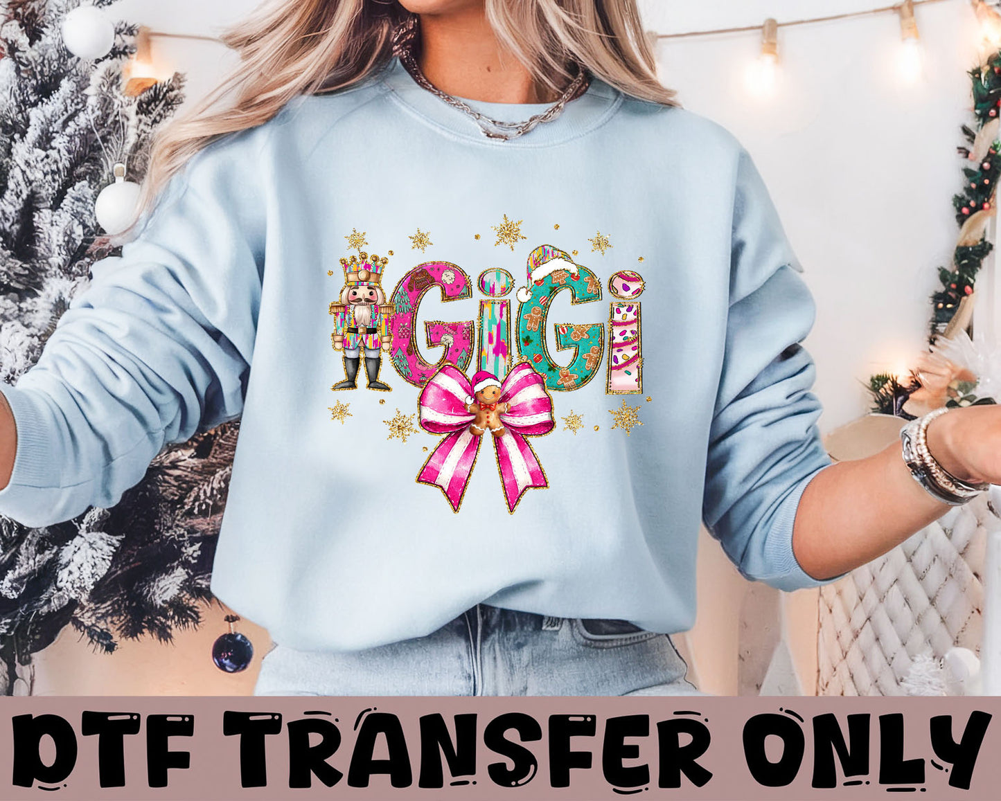 Gigi Christmas DTF Transfer