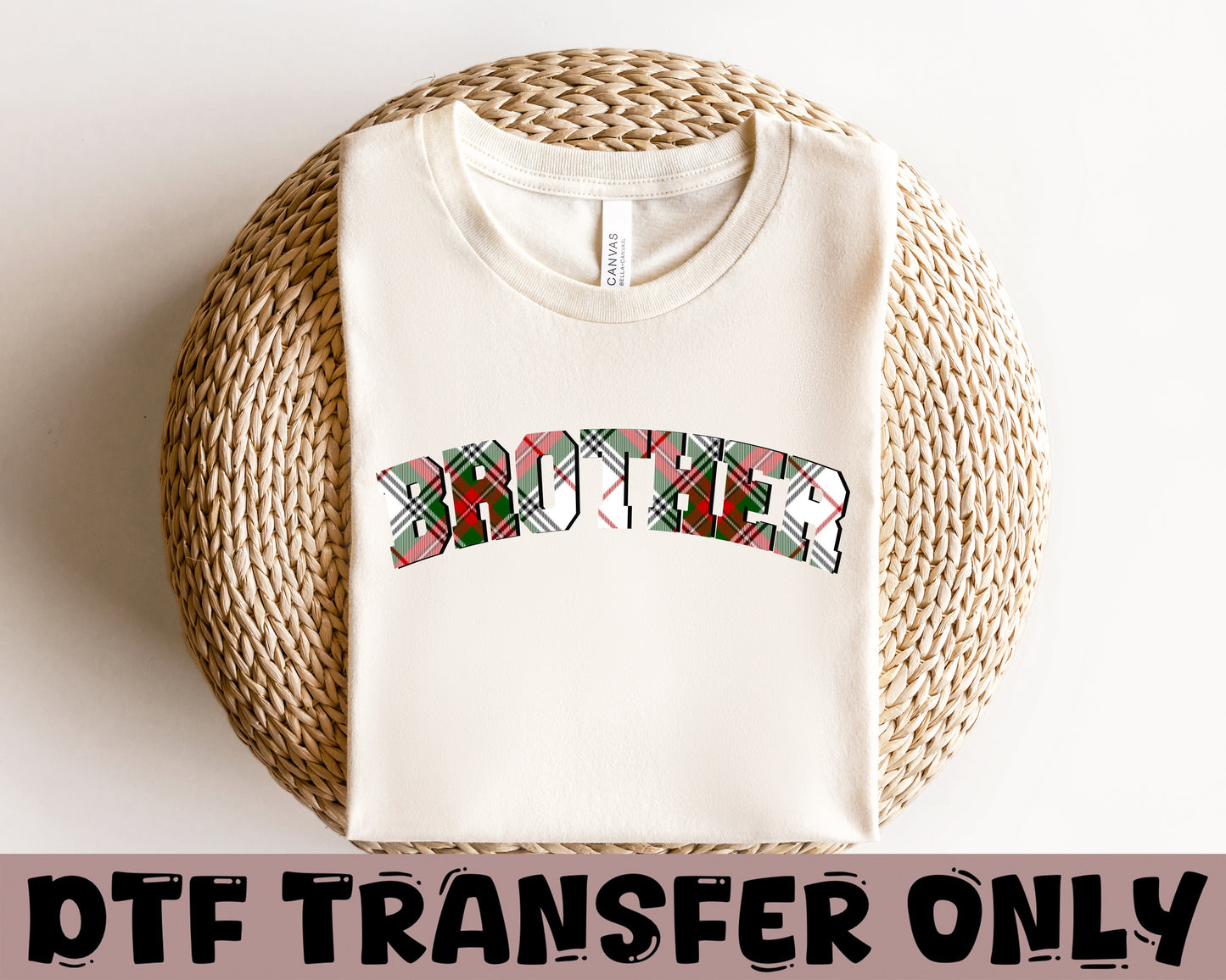 Brother Plaid Christmas DTF Transfer