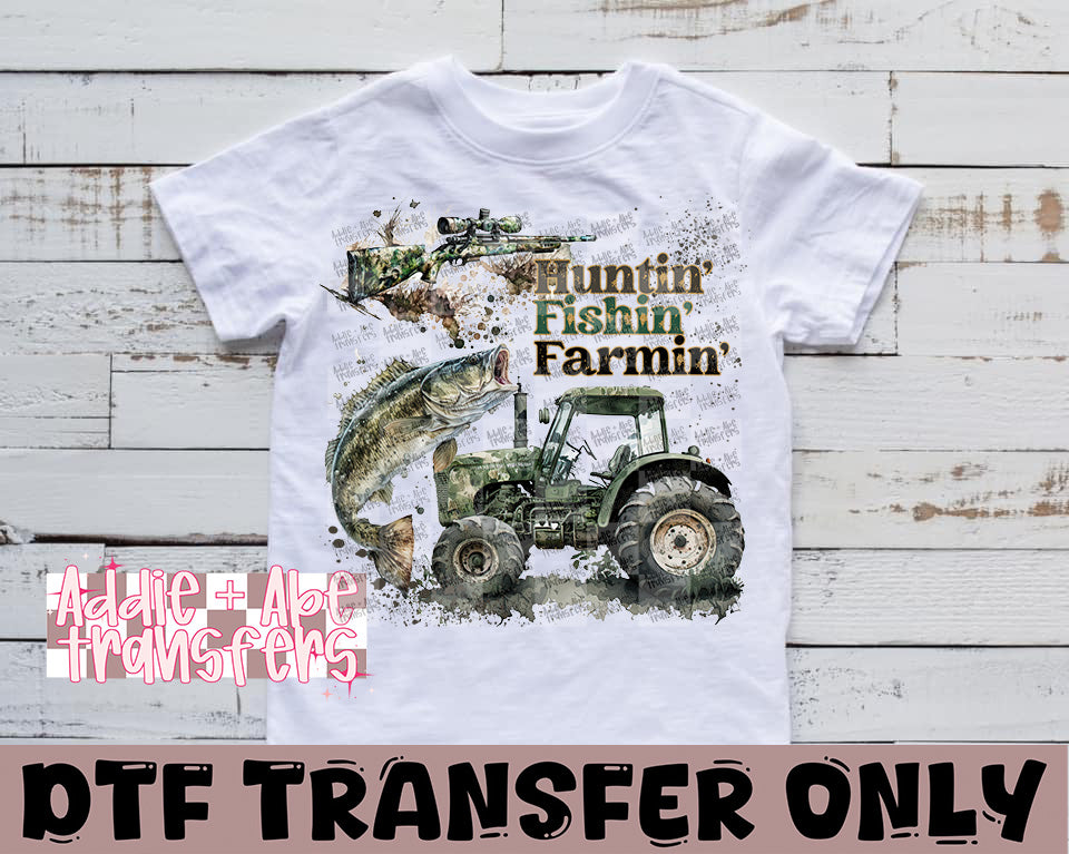 Hunting, Fishing, Farming DTF Transfer