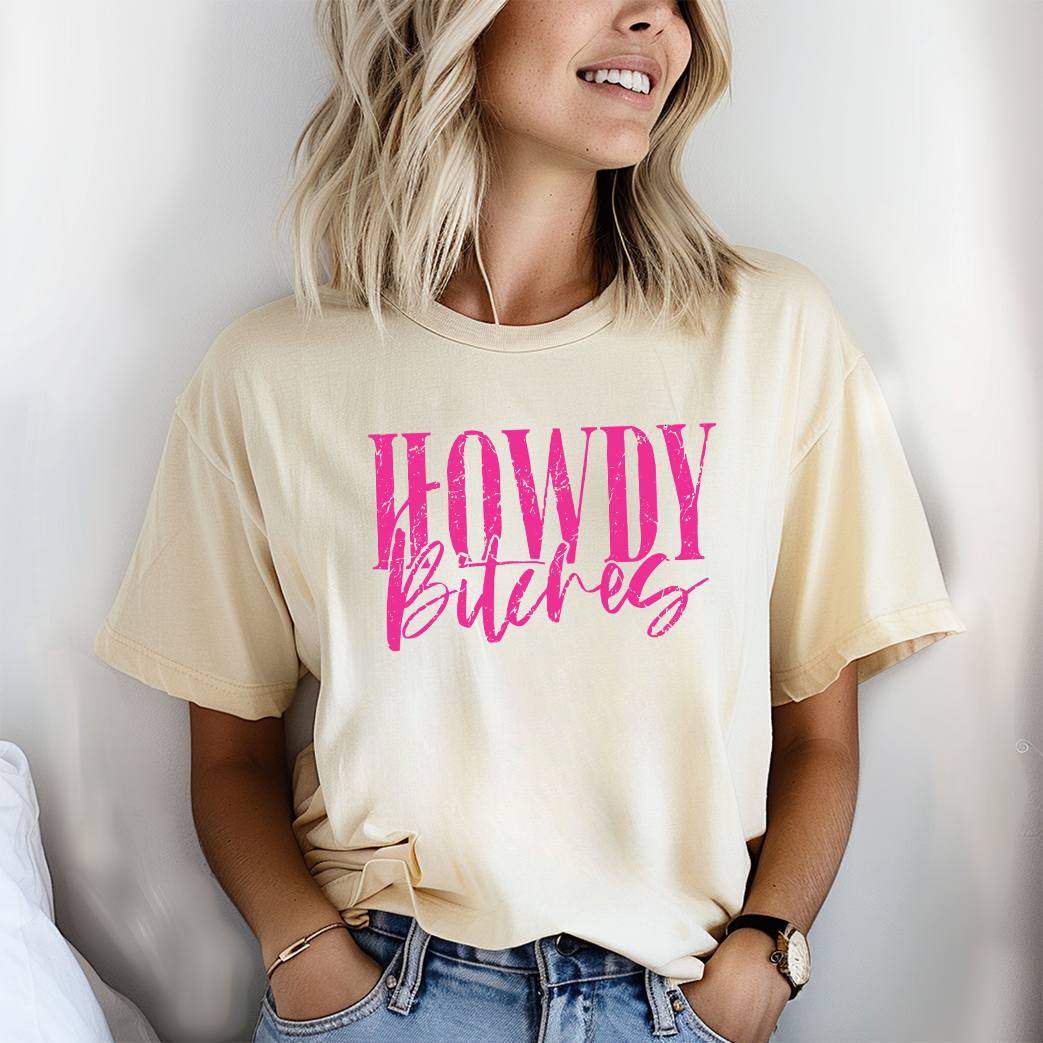 Howdy Bitches Pink DTF Transfer