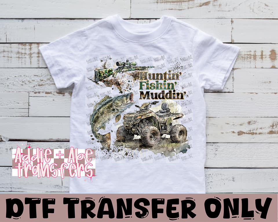 Hunting, Fishing, mudding DTF Transfer