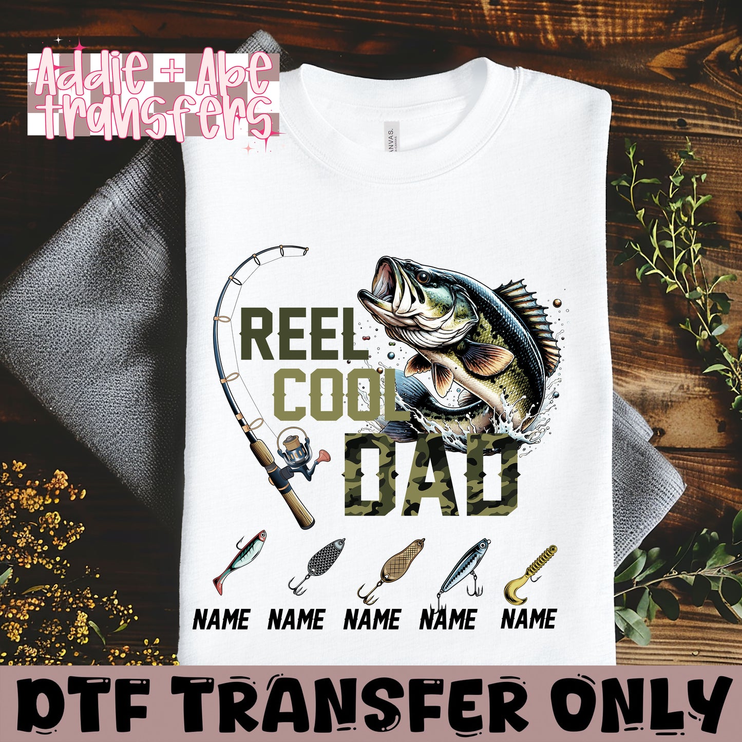 Reel Cool Dad Personalized DTF Transfer