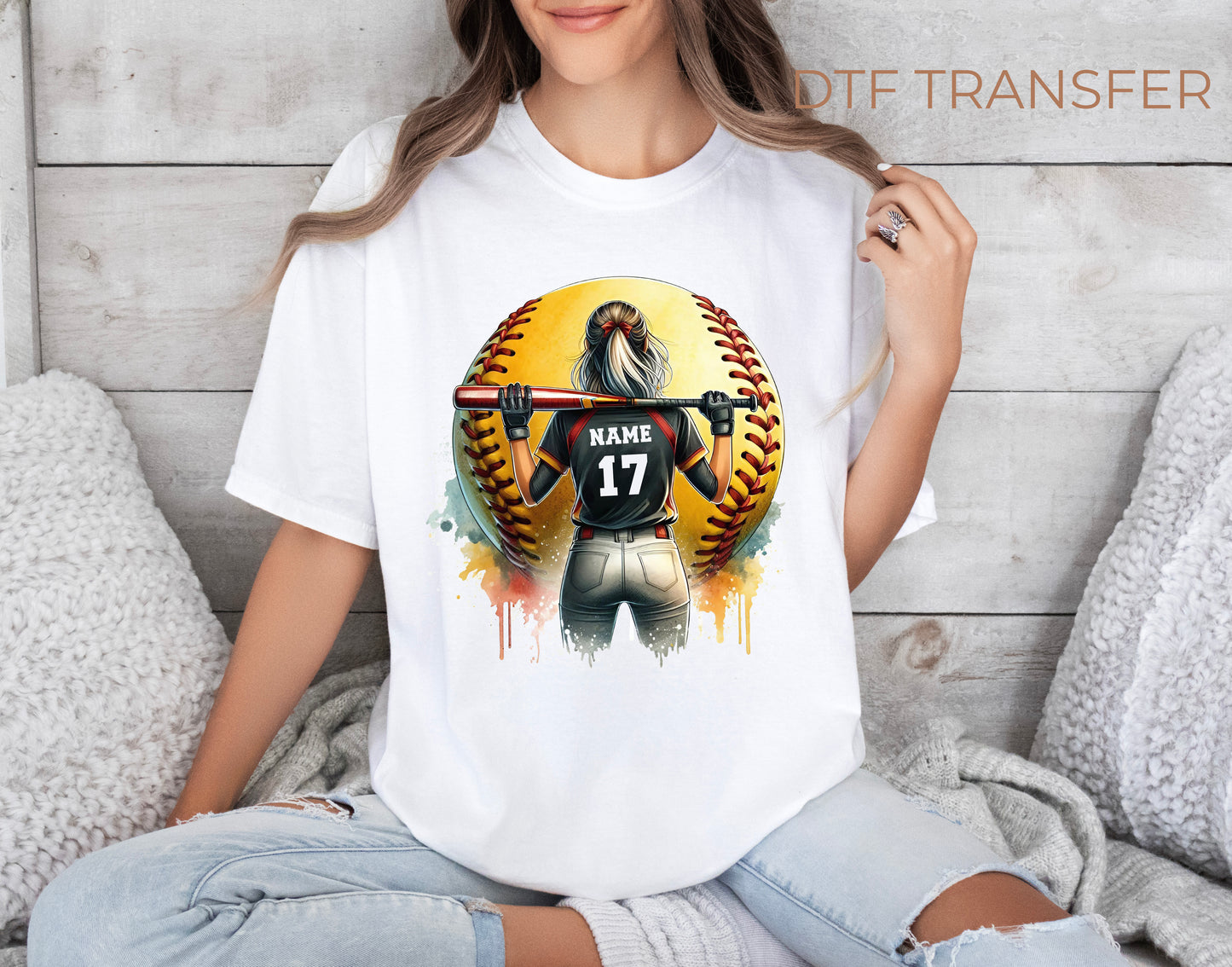 Softball Personalized DTF Transfer