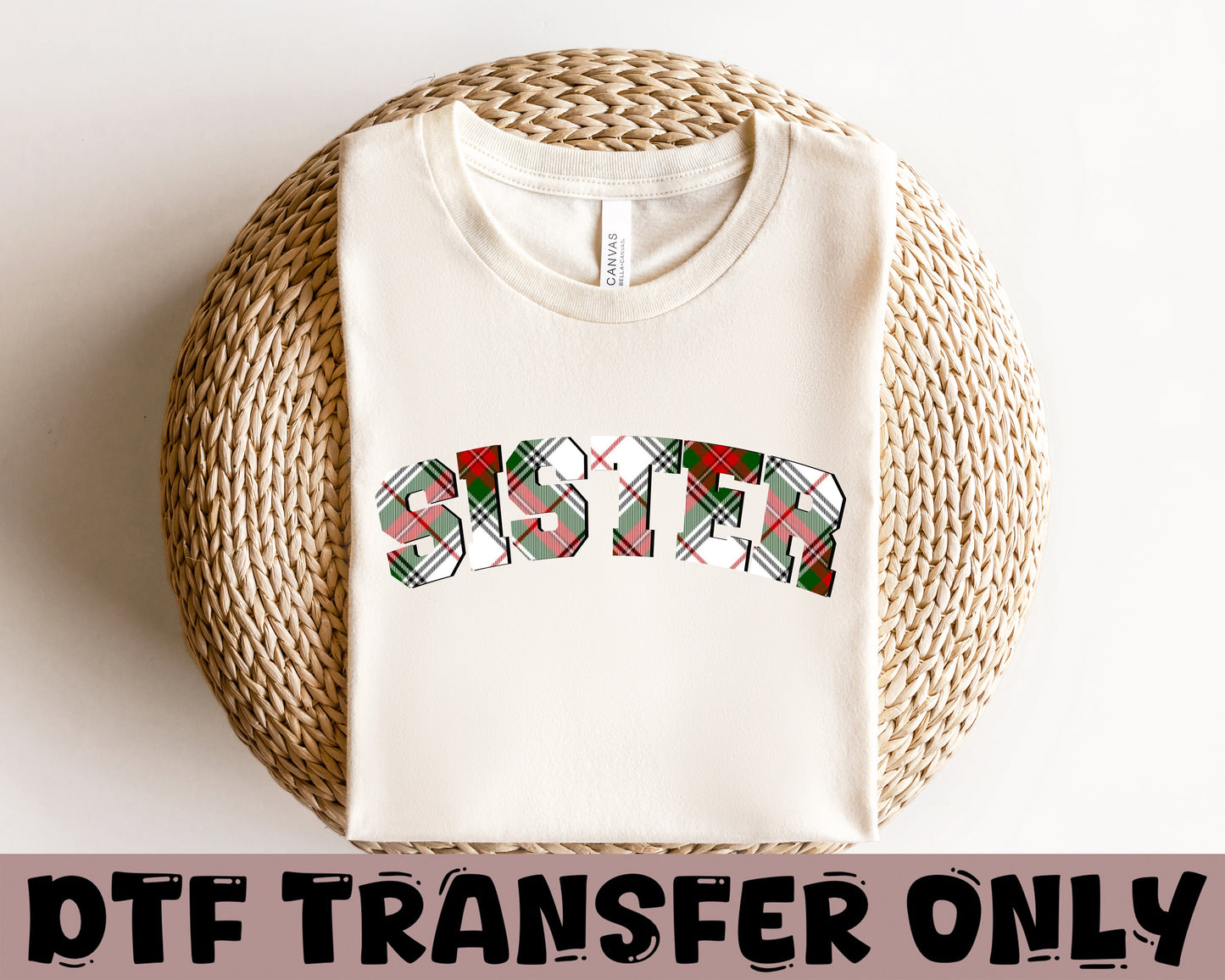 Sister Plaid Christmas DTF Transfer