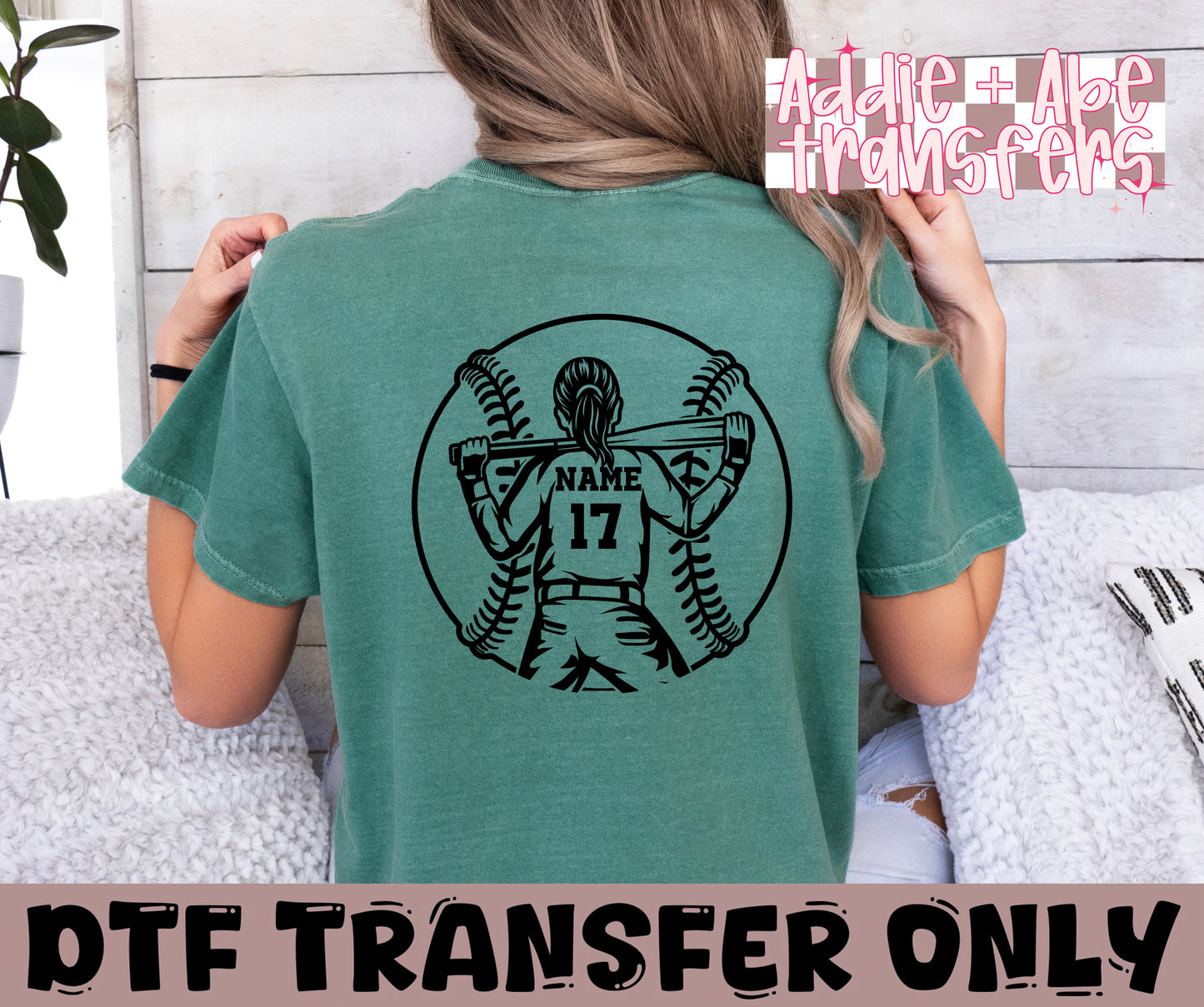 Softball Personalized DTF Transfer