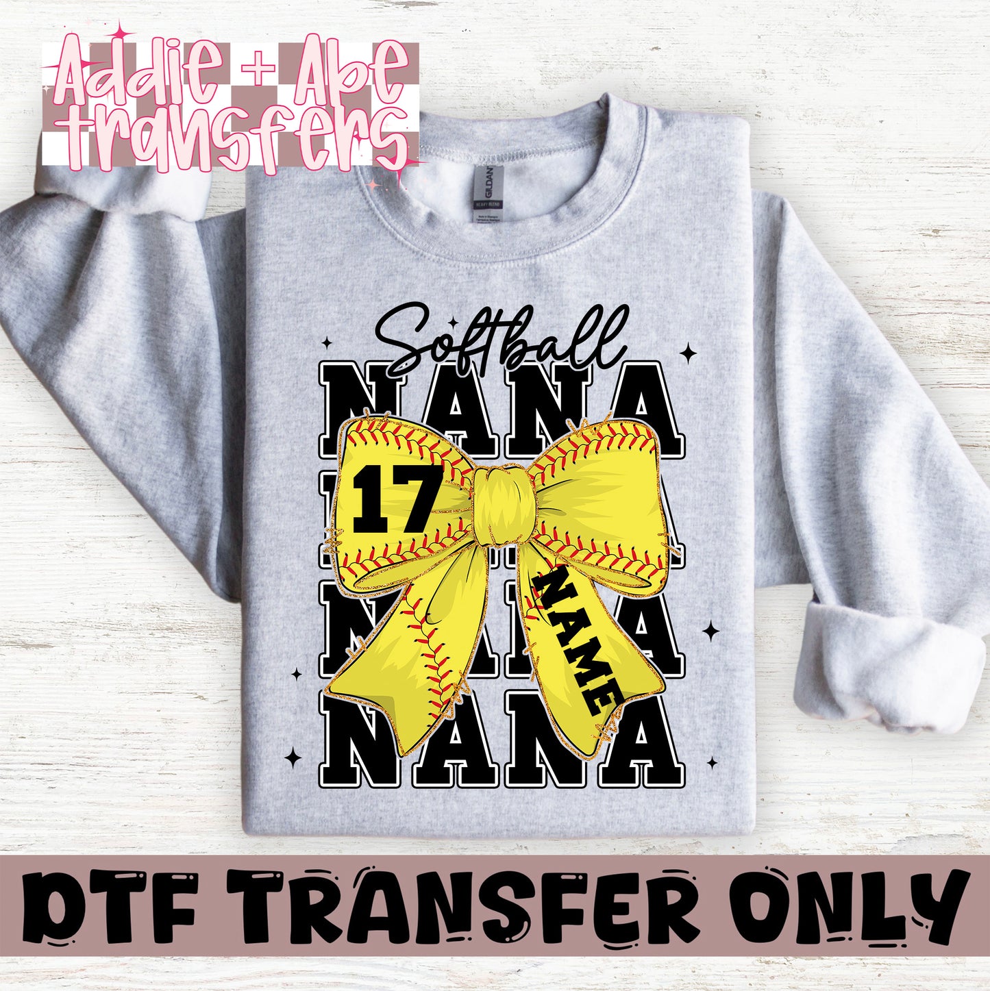 Softball Nana Bow DTF Transfer