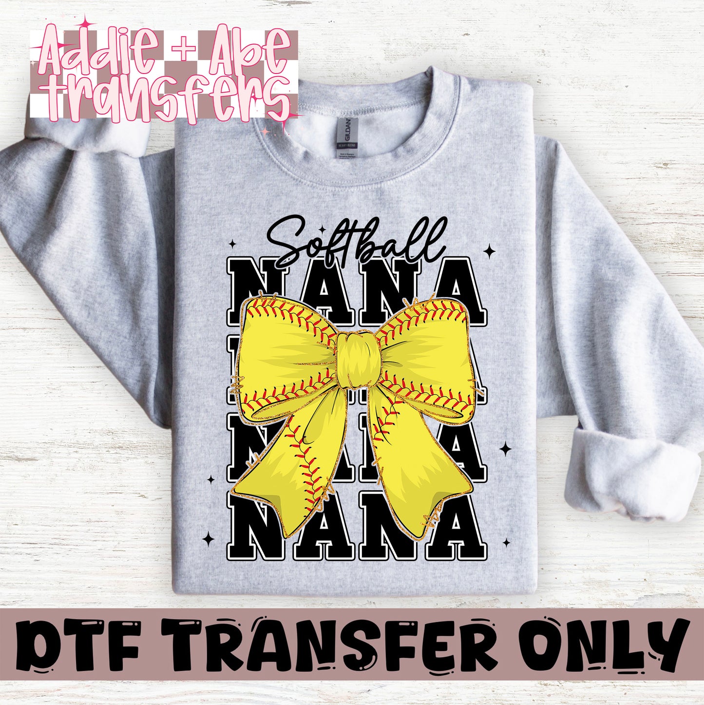 Softball Nana Bow DTF Transfer
