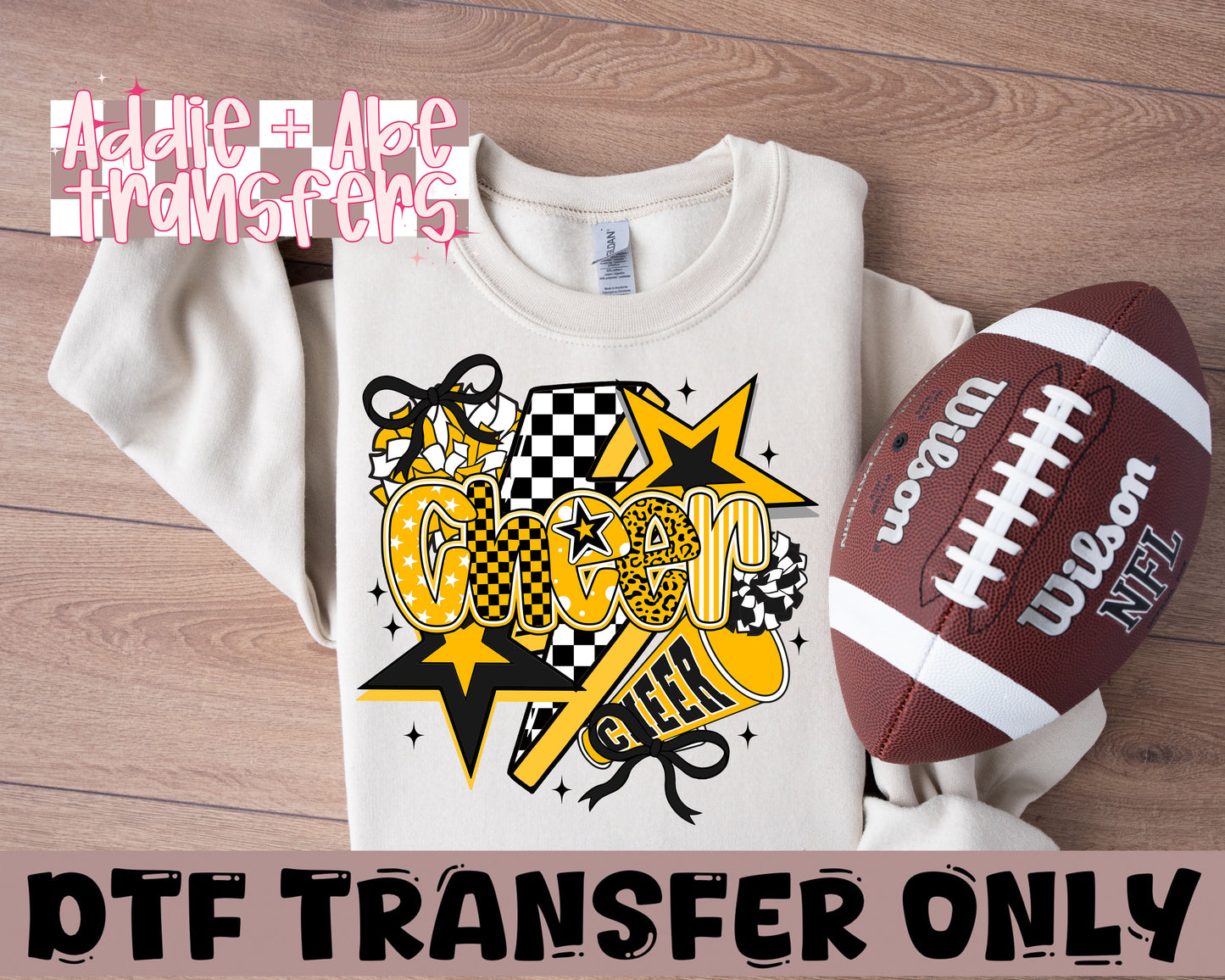 Yellow Cheer DTF Transfer