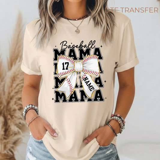 Baseball Mama Personalized DTF Transfer