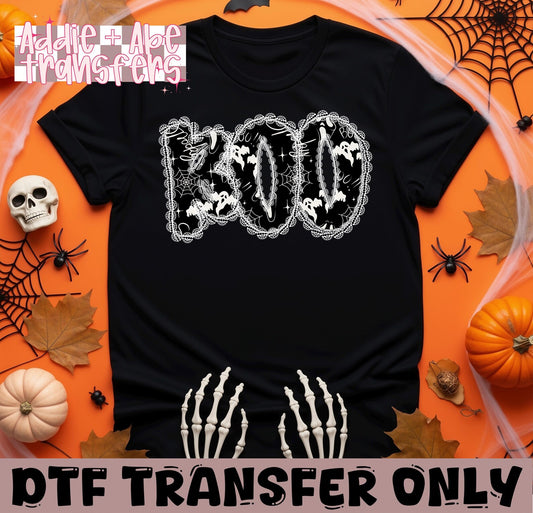 Lace Boo white outline  Ghost DTF Transfer