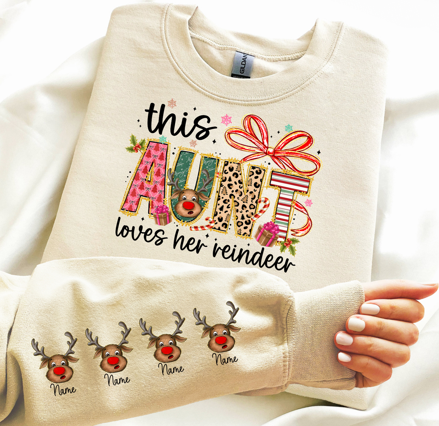 This Aunt Loves her Reindeer Custom DTF Transfer