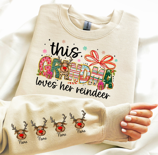 This Grandma Loves her Reindeer Custom DTF Transfer