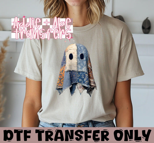 Patchwork Ghost DTF Transfer