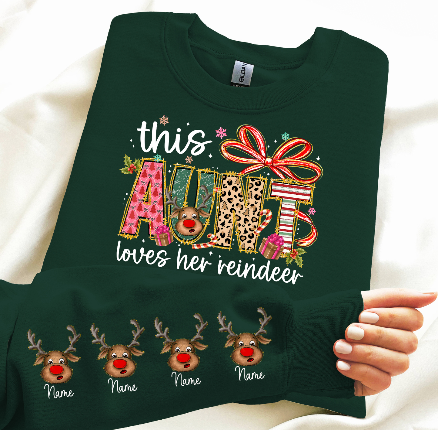 This Aunt Loves her Reindeer Custom DTF Transfer