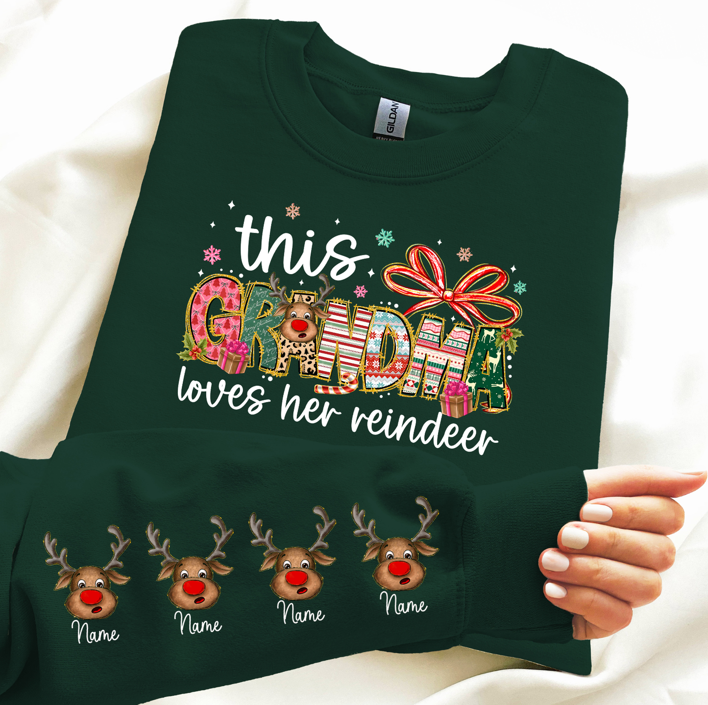 This Grandma Loves her Reindeer Custom DTF Transfer