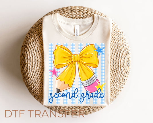 Second Grade Bow DTF Transfer