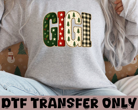 Gigi Holiday DTF Transfer