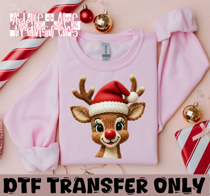 Reindeer Faux Yarn DTF Transfer