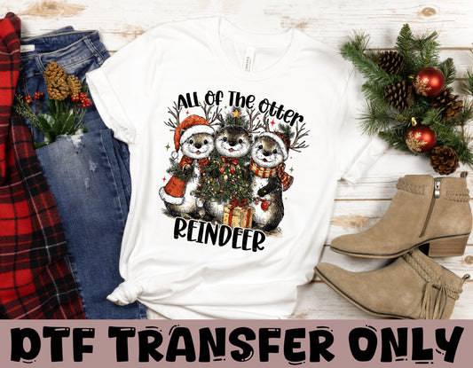 Otter Reindeer Christmas DTF Transfer