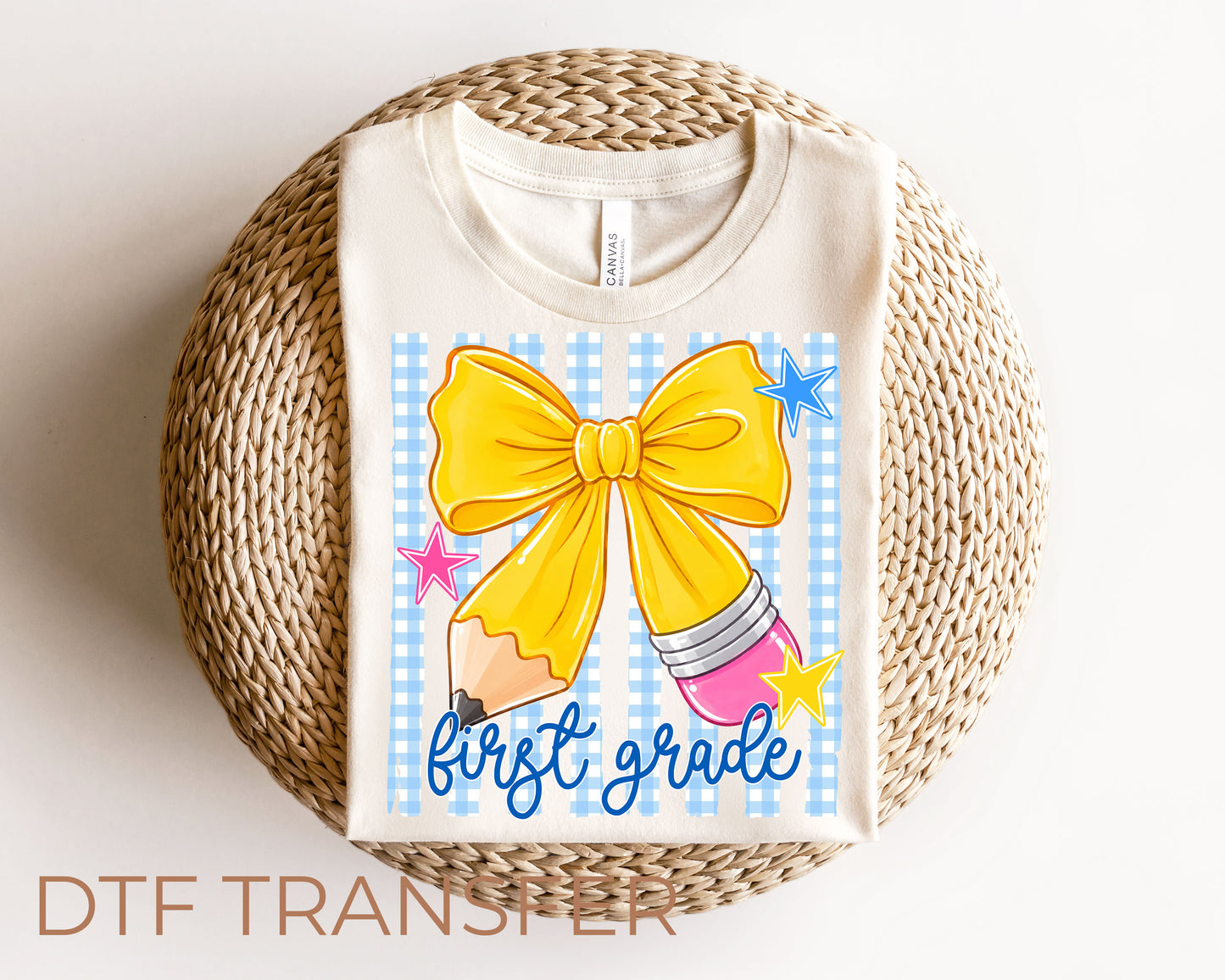 First Grade Bow DTF Transfer