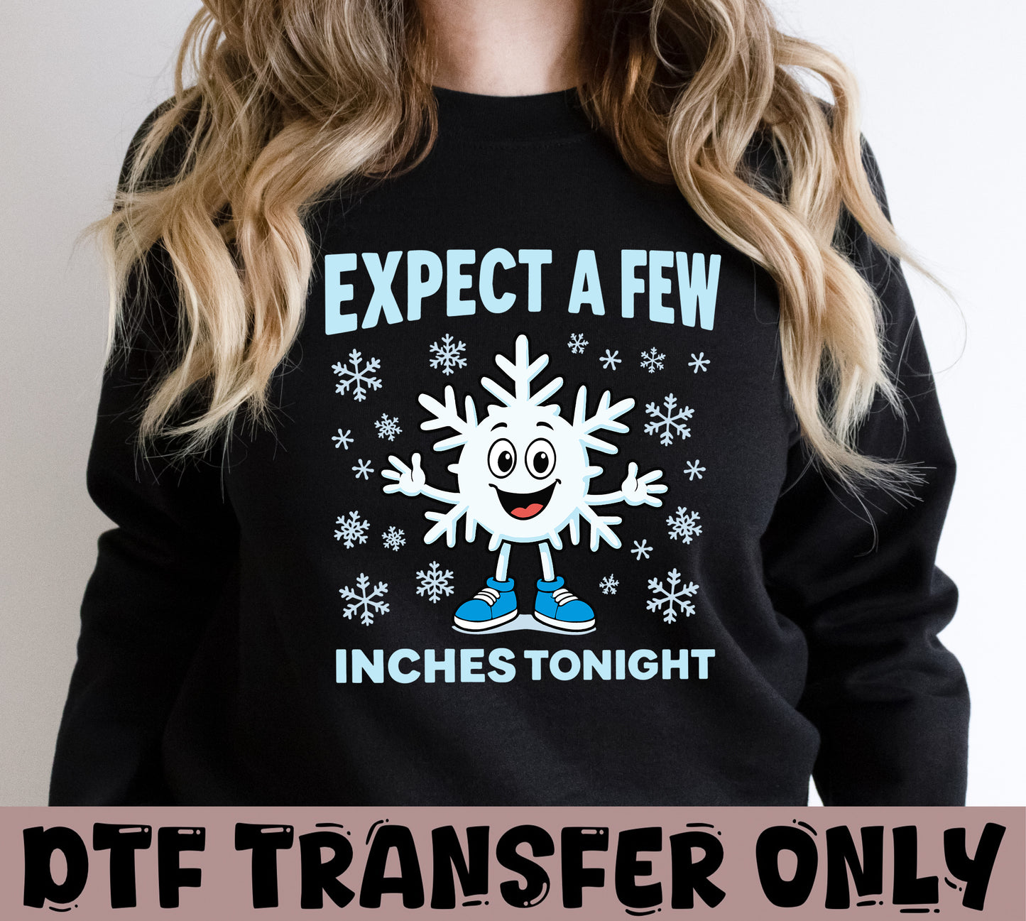 Expect a few inches tonight DTF Transfer