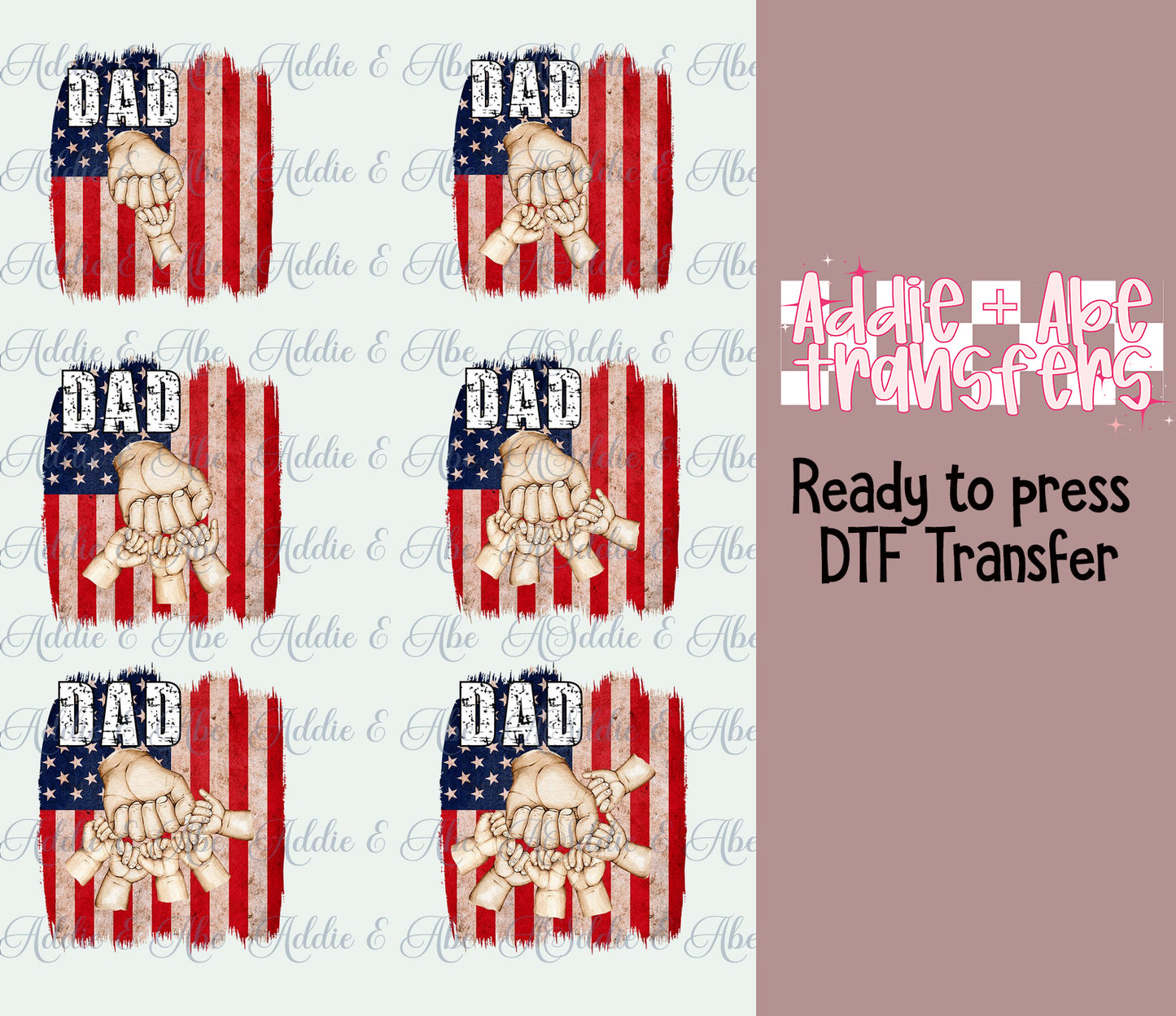 Patriotic Dad Fist Bump DTF Transfer