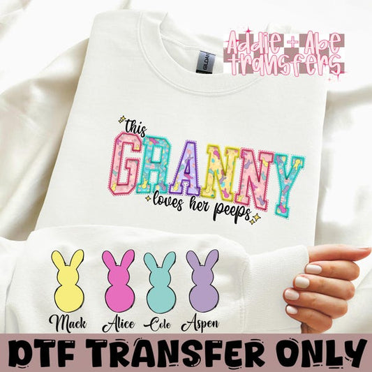 This Granny Loves her Peeps DTF Transfer