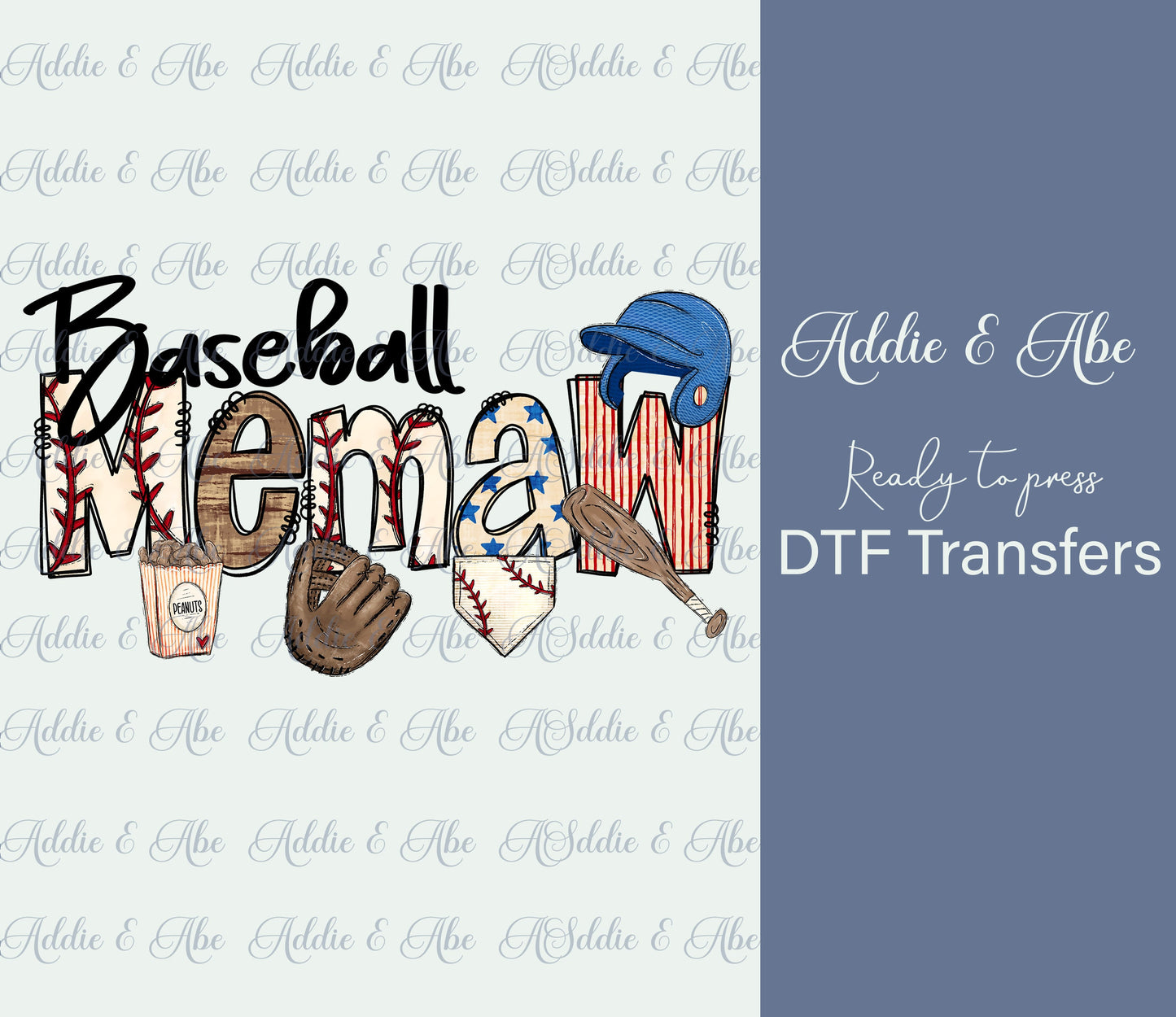 Baseball Memaw DTF Transfer