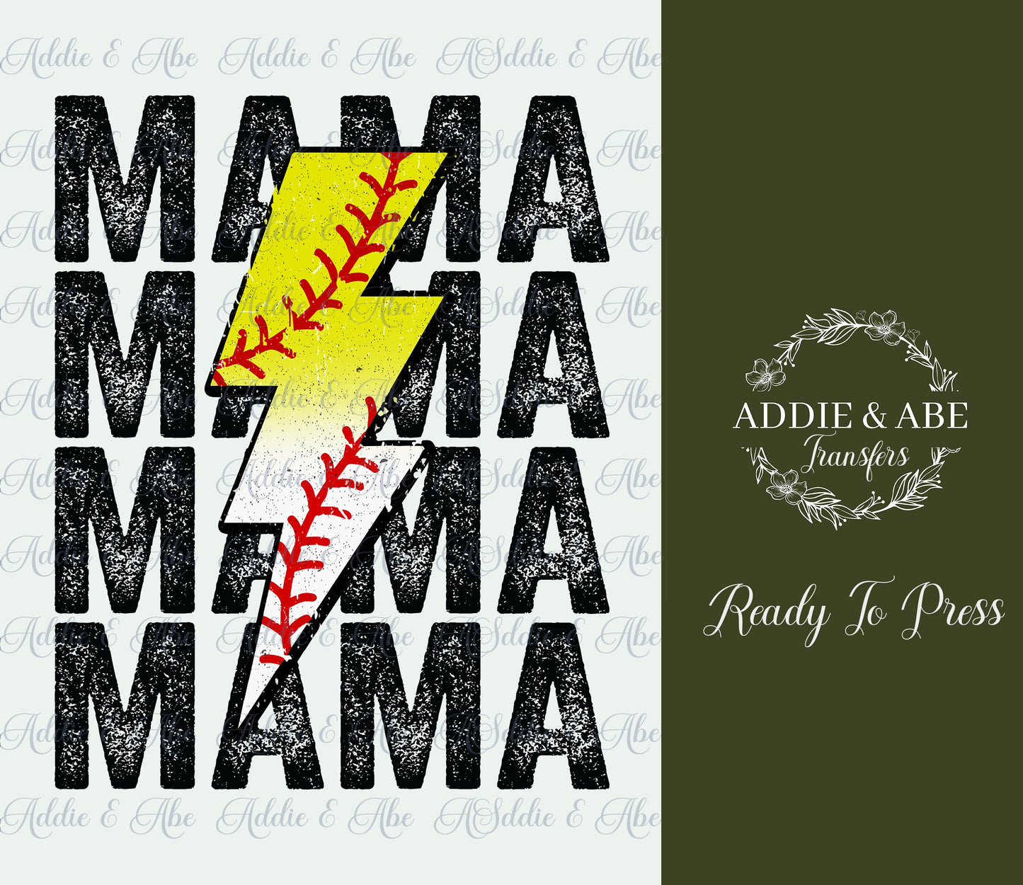 Baseball Softball Mama DTF Transfer