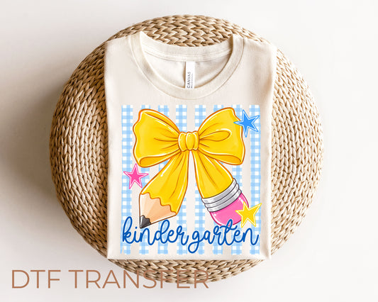 Kindergarten  Bow DTF Transfer