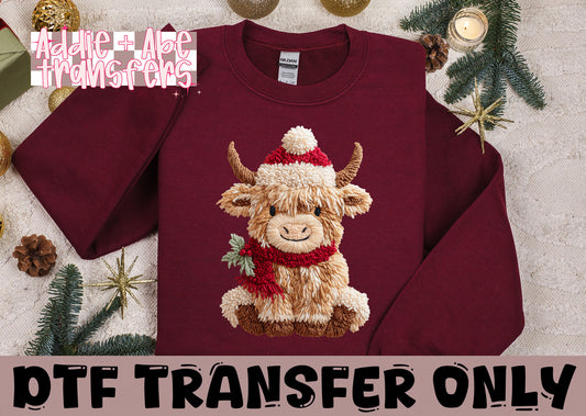 Highland Cow Yarn DTF Transer