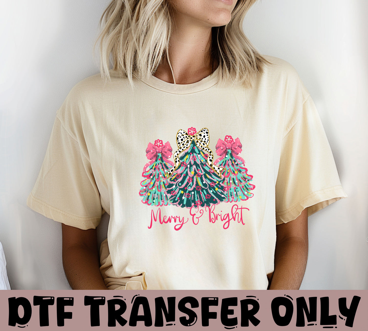 Merry & Bright DTF Trnasfer