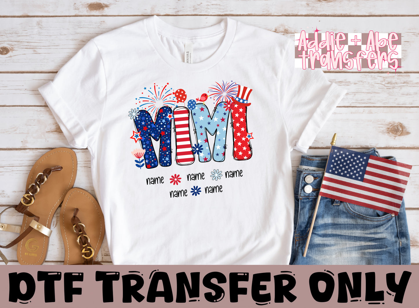 MIMI Patriotic DTF Transfer