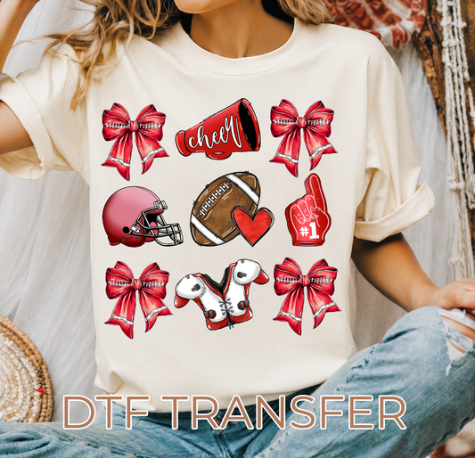 Red Football Cheer DTF Transfer