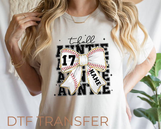 T-Ball Auntie Custom DTF Transfer