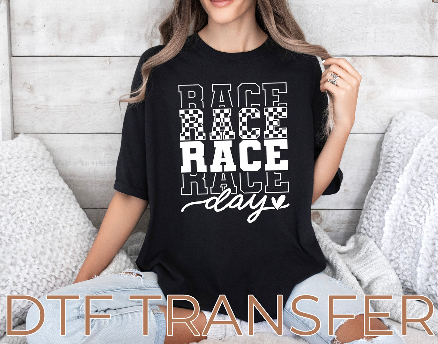 Race Day DTF White Transfer